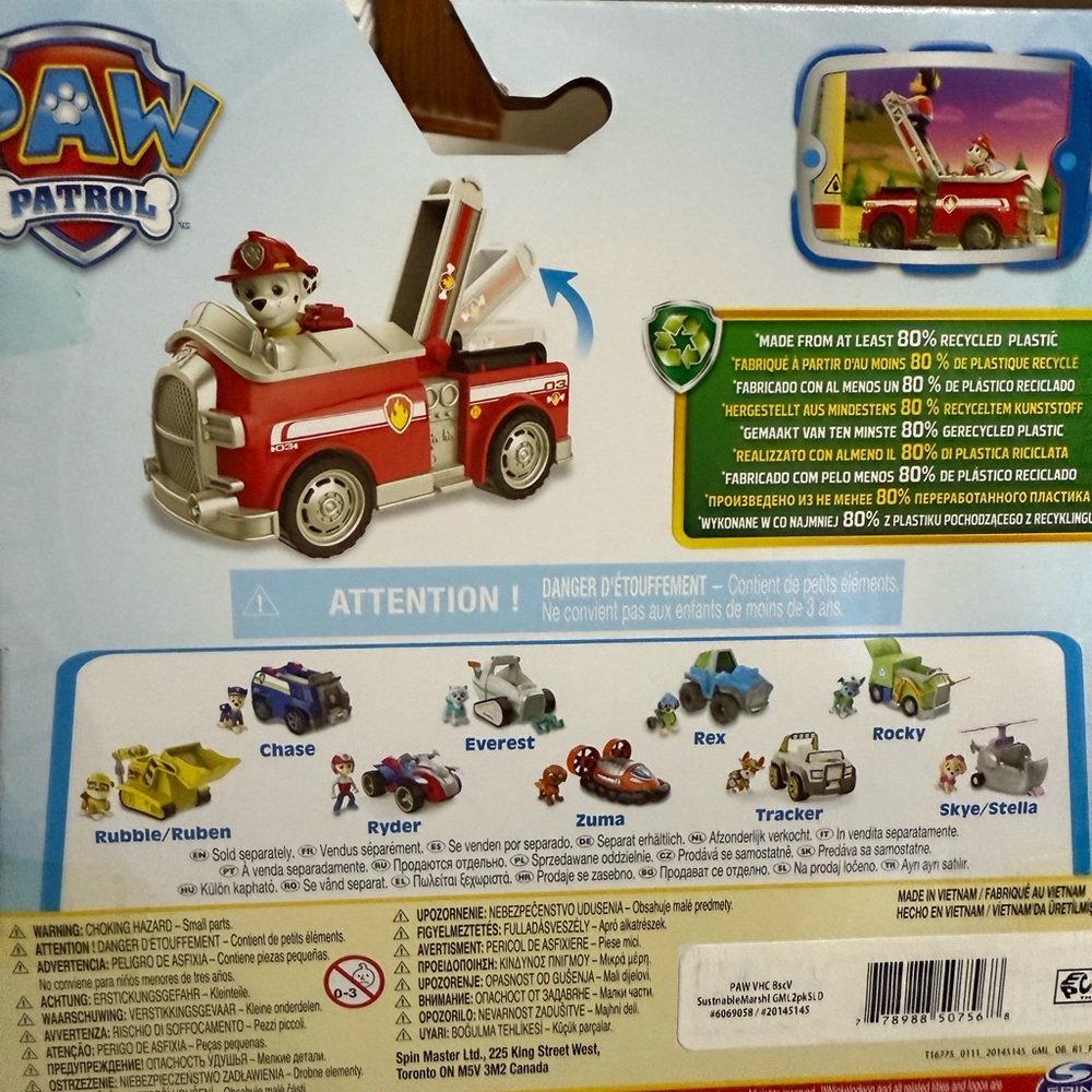 Nickelodeon Marshall Fire Engine Paw Patrol Red and White Action Figure Playset - Picture 3 of 6